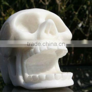 NATURAL Jade White Skull