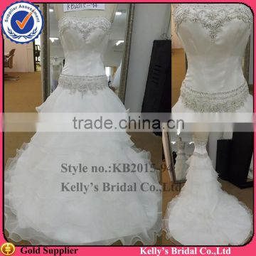 2105 Kelly newest style fashion design Luxurios beaded top and layer skirt wedding dresses turkey