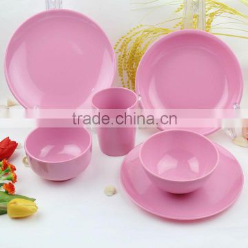 pink color dinner sets
