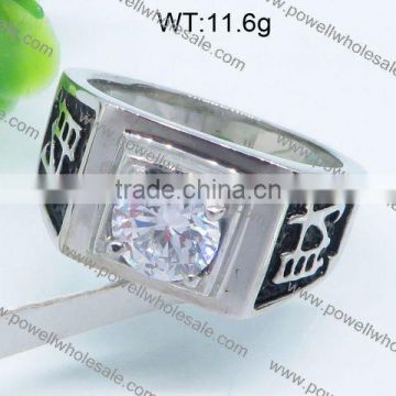 Guangzhou Factory Wholesale stainless steel big stone mens ring