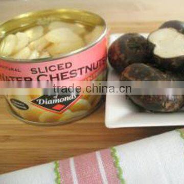 canned food edible chestnuts in tin can