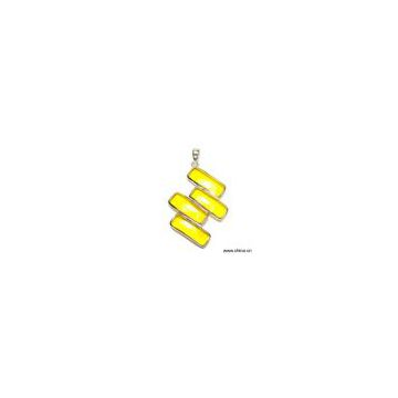 Sell 925 Sterling Silver Pendant with Yellow Crystal Gum