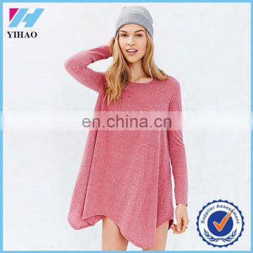 Trade assurance Dongguan Yihao 65%Polyester35%Cotton Women Fitness Long T Shirt,Loose Fit Running Sportswear 2015