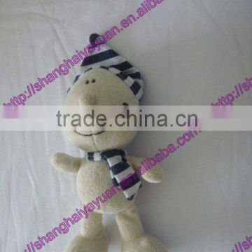 Cheap stuffed plush toy with hat and scarf