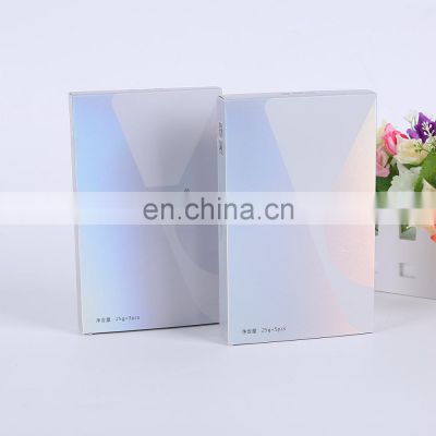 Silver cardboard luxury packaging paper boxes for mask folding packing box