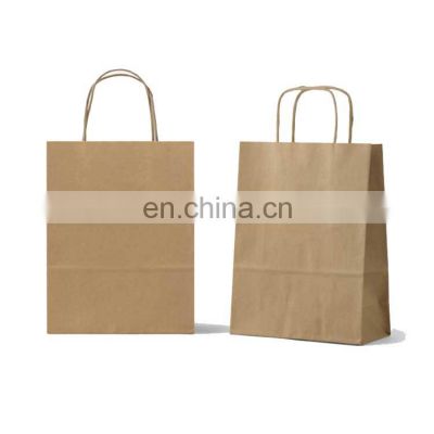 Wholesales Custom Logo Printed Cheap Recycled Take Away Food Packaging Bread Paper Bag With Twisted/Flat Handles