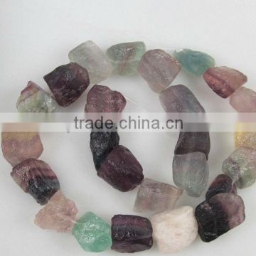 Rainbow fluorite rough nugget for jewelry making