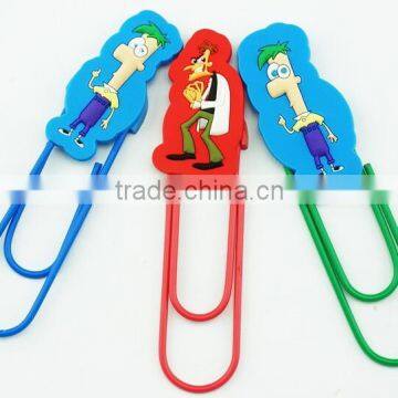 custom cartoon pvc bookmark/2d soft pvc bookmark/business gift soft pvc book clip