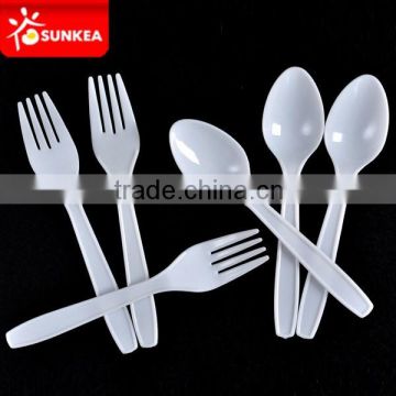 Disposable plastic spoon and fork