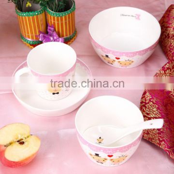 children eco-friendly hot sale modern cartoon design soup bowl mug round fruit plates best selling products