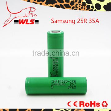 wholesale lifepo4 batteries samsung li ion battery cylindrical battery 3.7V 2500mah samsung inr18650-25r Samsung 25R