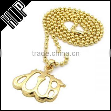 New Hip Hop Allah Pendant Necklace Gold Plated