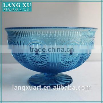LX-P063 China Wholesale luxurious crystal colored anqique glass bowls for centerpieces