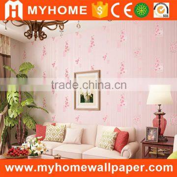 Cheap flower style wall paper for bedroom walls