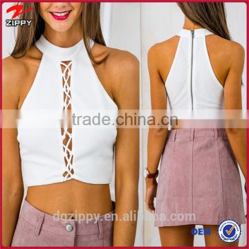 High neckline renee laced panel crop top selling products 2016