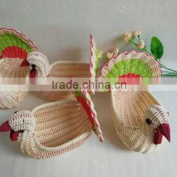 Animal shape handcraft decoration storage mimic rattan basket