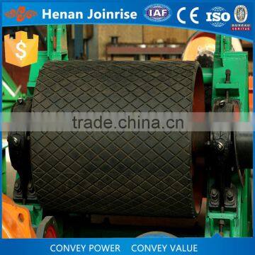 Professional manufacturer belt conveyor driving pulley with rhombus grooved lagging