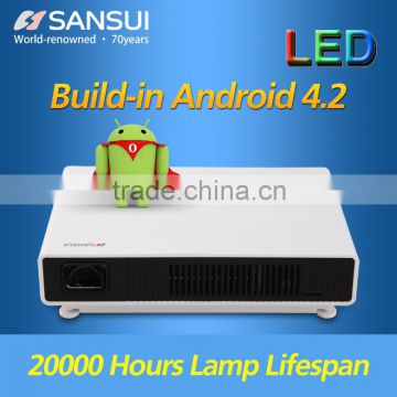Perfect Build-in Android 4.2 20000Hours Lamp Lifespan LED Android 4.2 Wifi portable mini multimedia projector 720p