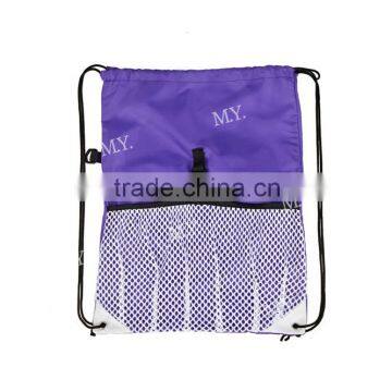 Most popular colors sports cheap drawstring bag backppack with mesh pocket