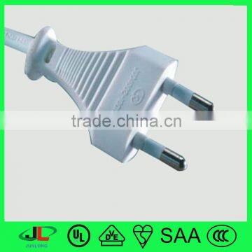 Europe standard 2 round pin ac power plug power cable 250V VDE plug
