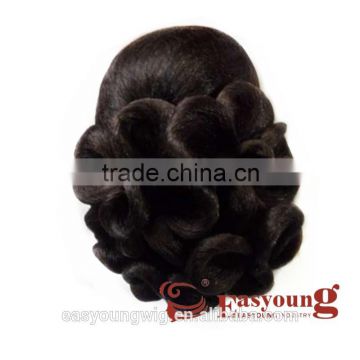 Fashion synthetic hair flowers for wedding, bun hairpieces