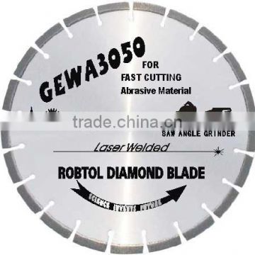 Laser welded segmented small diamond saw blade for fast cutting abrasive material----GEWA