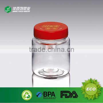 Empty bulk plastic spice jar with cylinder shape