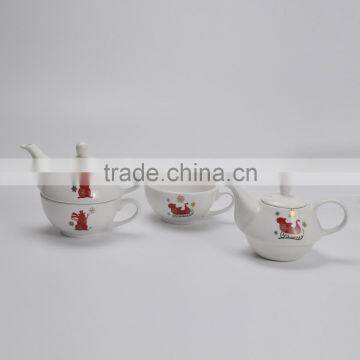 Ceramic stackable tea pot with customized printing