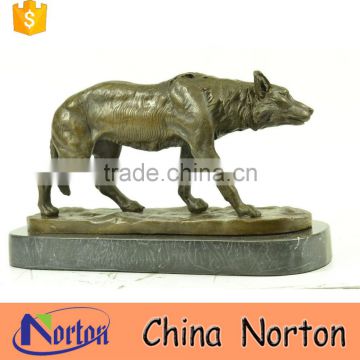 tabletop decoration bronze sculpture wolf for sale NTBA-W010Y