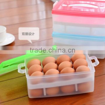 Wholesale Pastic Egg Storage Boxes With lid Double Eggs Preservation Box