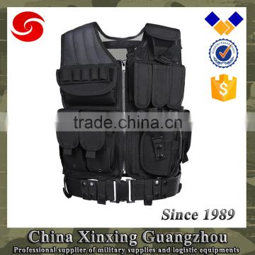 600D polyester oxford Security tactical vest with heavy duty belt and pouch