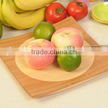 Square Bamboo Fruit Plate Pizza Tray with 2-toned in High quality, .