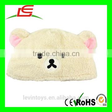 China Custom Plush Material Teddy Bear Caps For Wholesale