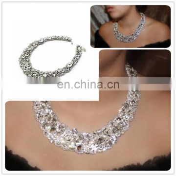Aidocrystal handmade classic old hollywood style choker bridal crystal statement necklace for woman