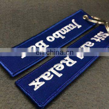 custom design embroidered keychain/key chain/keyring key ring