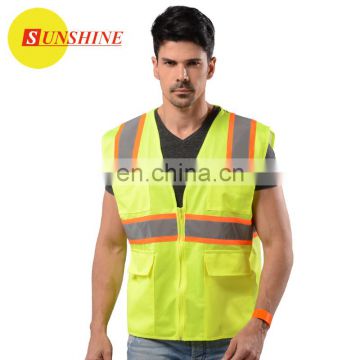 Adult reflex safety working vest with pockets