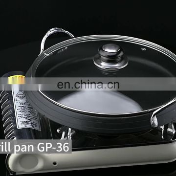 cast aluminium BBQ plate with glass cap for outdoor camping