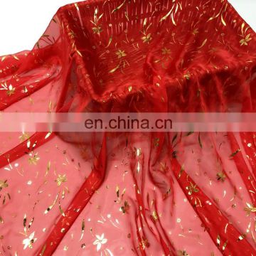 China Supplier Cheap High Quality 100% Polyester 30D bronzing chiffon fabric for saree