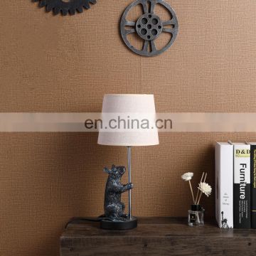 Creative design vivid mouse shape cute resin material vintage bedside table lamps