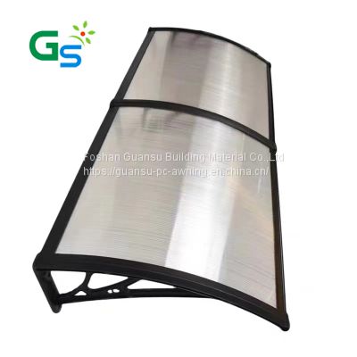 Strong Plastic Bracket UV-protective Polycarbonate Hollow Sheet Door Awning in Factory Price