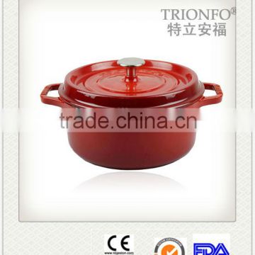 Hot sale Trionfo red enameled casserole pot antique storing cast iron pot