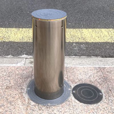 UPARK K8 M40 Automatic Battery Defensive Pop Up Access Control Bollard for Residential Use Industry Zones