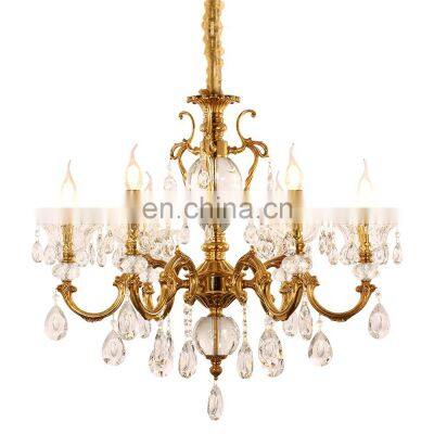 modern luxury decorative gold pendant lamp living room luxury crystal brass lamp small chandelier