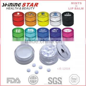 JS-12018 sugar free mints with spf15 lip balm combo for oral care