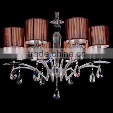 Modern Wrought Iron Metal Crystal Hanging Pendant Lamp Chandelier Lights Professional Lighting Fixture Made in China CZ2092/8
