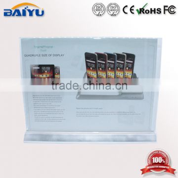 Baiyu Custom retail store table top acrylic sign display/plexiglass display tables/acrylic desktop stand