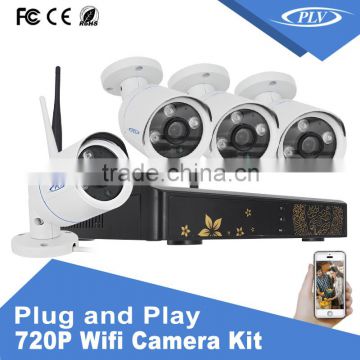 plv good price 4channel 720p outdoor wireless mini camera nvr wifi