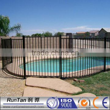 Easily Assembled PVC Coated or Powder Coated flat top tubular pool fencing