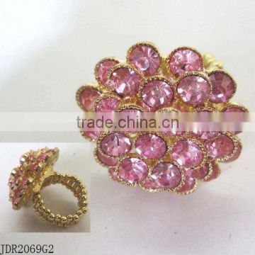 Multi pink stone stretch ring