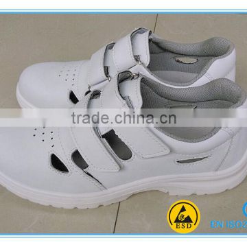 white microfiber leather upper PU outsole ESD conductive shoes made in China in alibaba